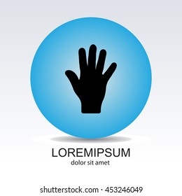Web icon. Hand, bunch of fives