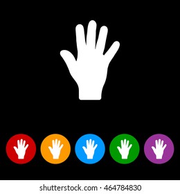 Web icon. Hand, bunch of fives