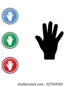 Web icon. Hand, bunch of fives