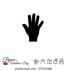 Web icon. Hand, bunch of fives