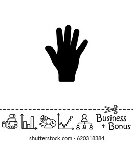 Web icon. Hand, bunch of fives