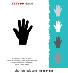 Web icon. Hand, bunch of fives