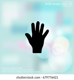 Web icon. Hand, bunch of fives