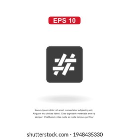 web icon hastag sign isolated on white background. Simple vector illustration.