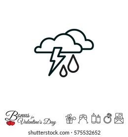 Web icon. Haze (storm), clouds, and rain. Thunderclouds