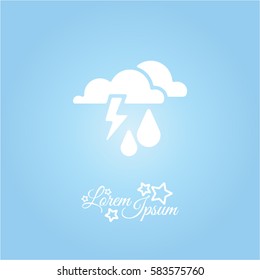 Web icon. Haze (storm), clouds, and rain. Thunderclouds