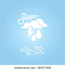 Web icon. Haze (storm), clouds, wind and rain. Thunderclouds, Windy weather