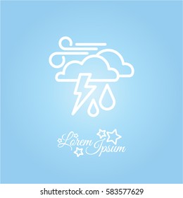 Web icon. Haze (storm), clouds, wind and rain. Thunderclouds, Windy weather