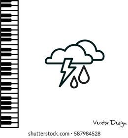 Web icon. Haze (storm), clouds, and rain. Thunderclouds