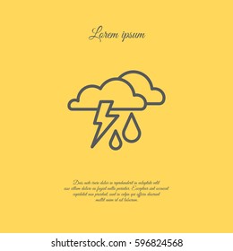 Web icon. Haze (storm), clouds, and rain. Thunderclouds