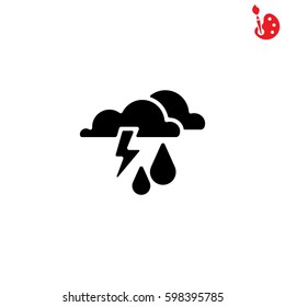 Web icon. Haze (storm), clouds, and rain. Thunderclouds