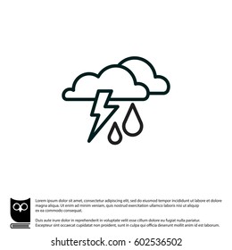 Web icon. Haze (storm), clouds, and rain. Thunderclouds