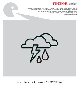 Web icon. Haze (storm), clouds, and rain. Thunderclouds