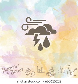 Web Icon. Haze (storm), Clouds, Wind And Rain. Thunderclouds, Windy Weather