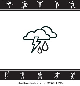 Web icon. Haze (storm), clouds, and rain. Thunderclouds