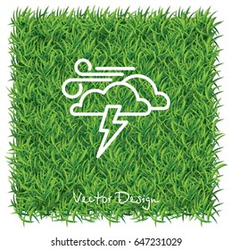 Web icon. Haze (storm). Lightning, clouds and wind. Windy weather
