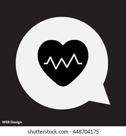 Web icon. Heart cardiogram, heartbeat