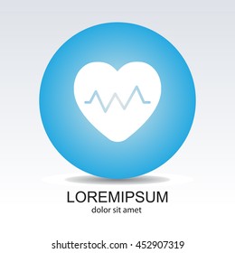 Web icon. Heart cardiogram, heartbeat