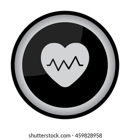Web icon. Heart cardiogram, heartbeat