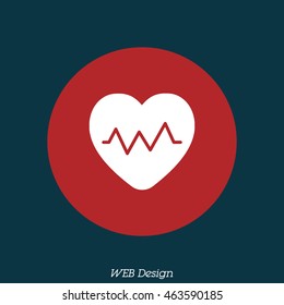 Web icon. Heart cardiogram, heartbeat