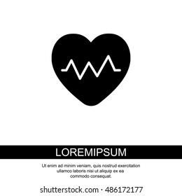 Web icon. Heart cardiogram, heartbeat
