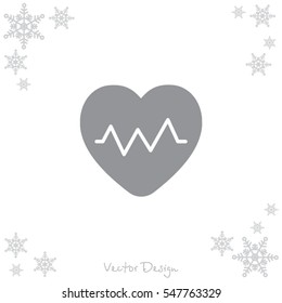 Web icon. Heart cardiogram, heartbeat