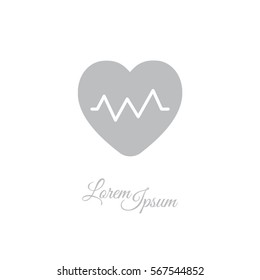 Web icon. Heart cardiogram, heartbeat