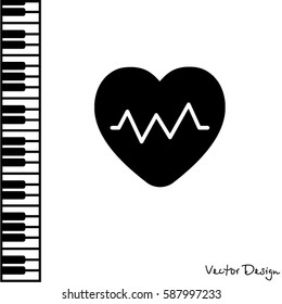 Web icon. Heart cardiogram, heartbeat