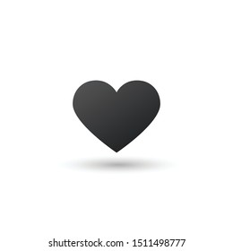 Web icon heart with shadow. Stock vector illustration isolated on white background.