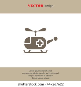Web icon. Helicopter ambulance