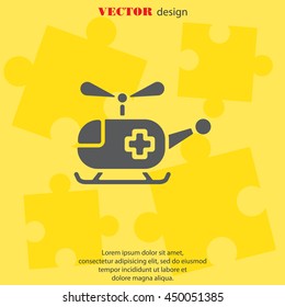 Web icon. Helicopter ambulance