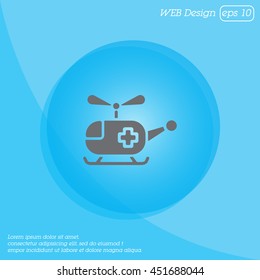 Web icon. Helicopter ambulance