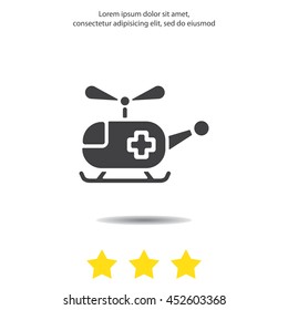 Web icon. Helicopter ambulance