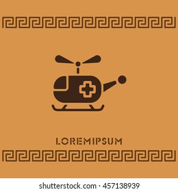 Web icon. Helicopter ambulance
