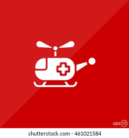 Web icon. Helicopter ambulance