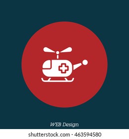 Web icon. Helicopter ambulance