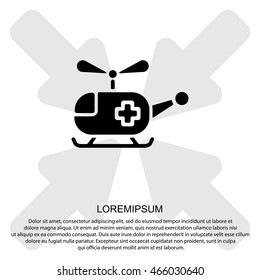 Web icon. Helicopter ambulance