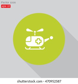 Web icon. Helicopter ambulance