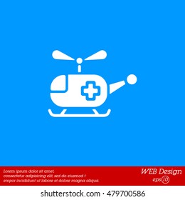 Web icon. Helicopter ambulance