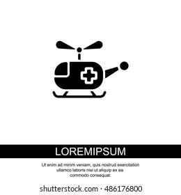 Web icon. Helicopter ambulance