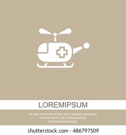 Web icon. Helicopter ambulance