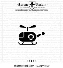 Web icon. Helicopter ambulance