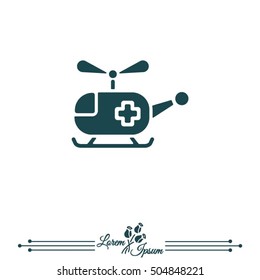 Web icon. Helicopter ambulance