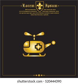 Web icon. Helicopter ambulance