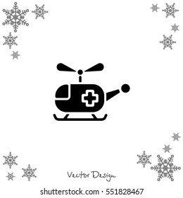 Web icon. Helicopter ambulance