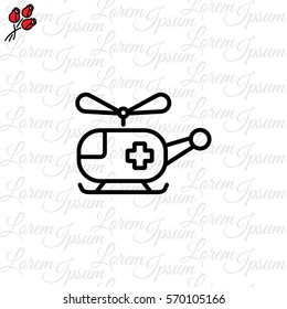 Web icon. Helicopter ambulance