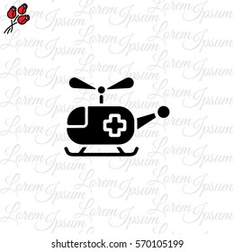 Web icon. Helicopter ambulance