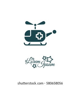 Web icon. Helicopter ambulance