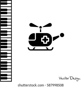 Web icon. Helicopter ambulance
