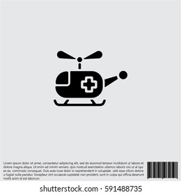 Web icon. Helicopter ambulance